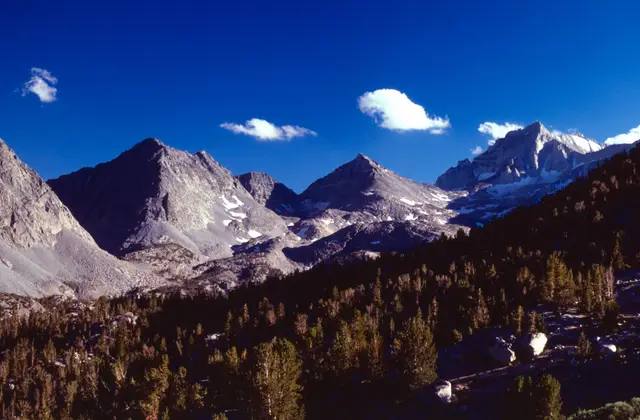 Little Lakes Valley, granite peaks of the John Muir Wilderness above the tree line on the Eastern Sierra escarpment.